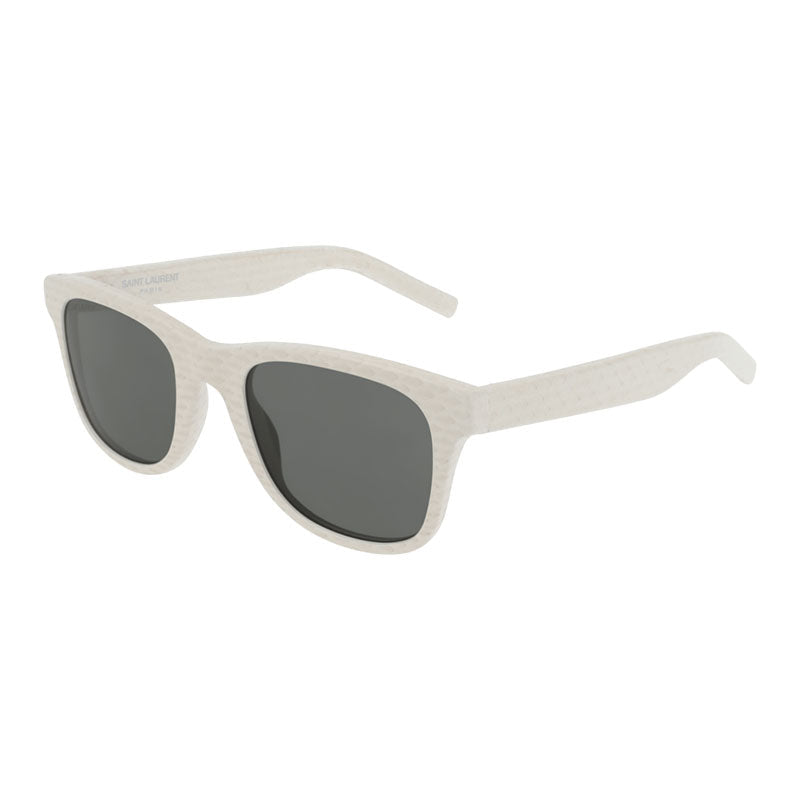 Saint Laurent Sunglasses Square Full Rim, Ivory Frame and Grey Lens SL51037