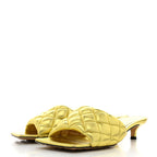 Bottega Veneta Metallic Nappa Reflection Matelasse Padded Kitten Heel Mule Sandals 39 Gold