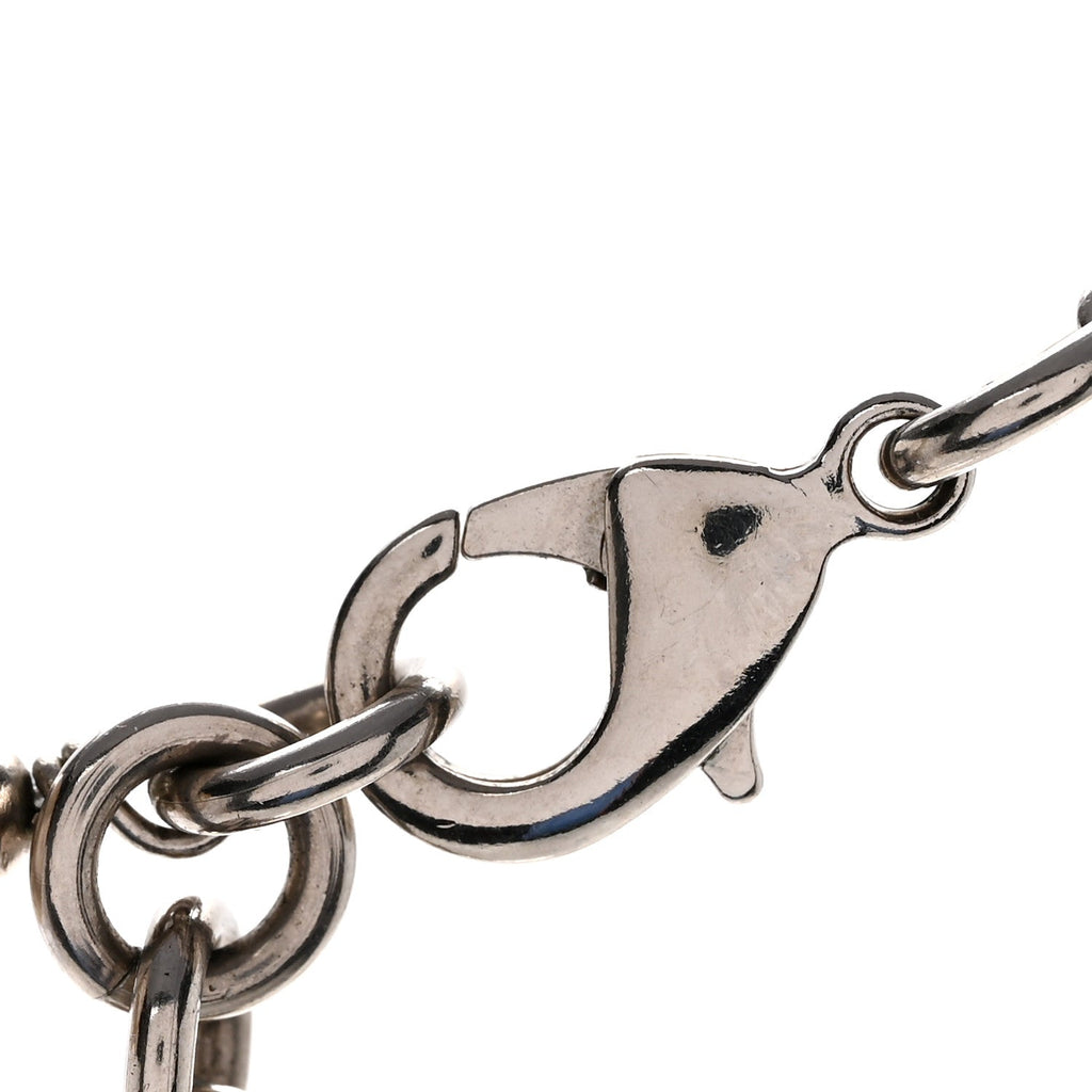 Chanel Graduated Pearl Crystal CC Long Necklace Silver