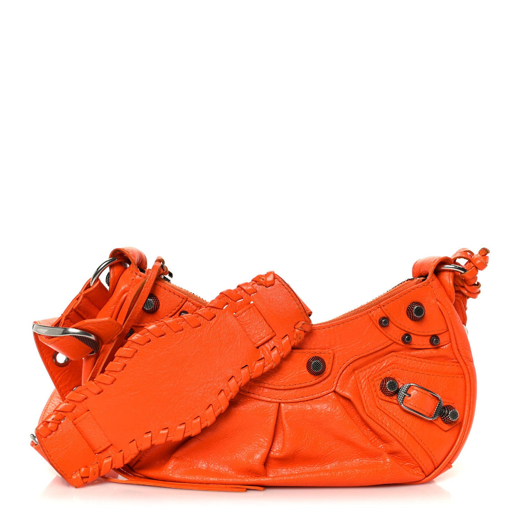 Balenciaga Agneau Arena Le Cagole Shoulder Bag XS Orange