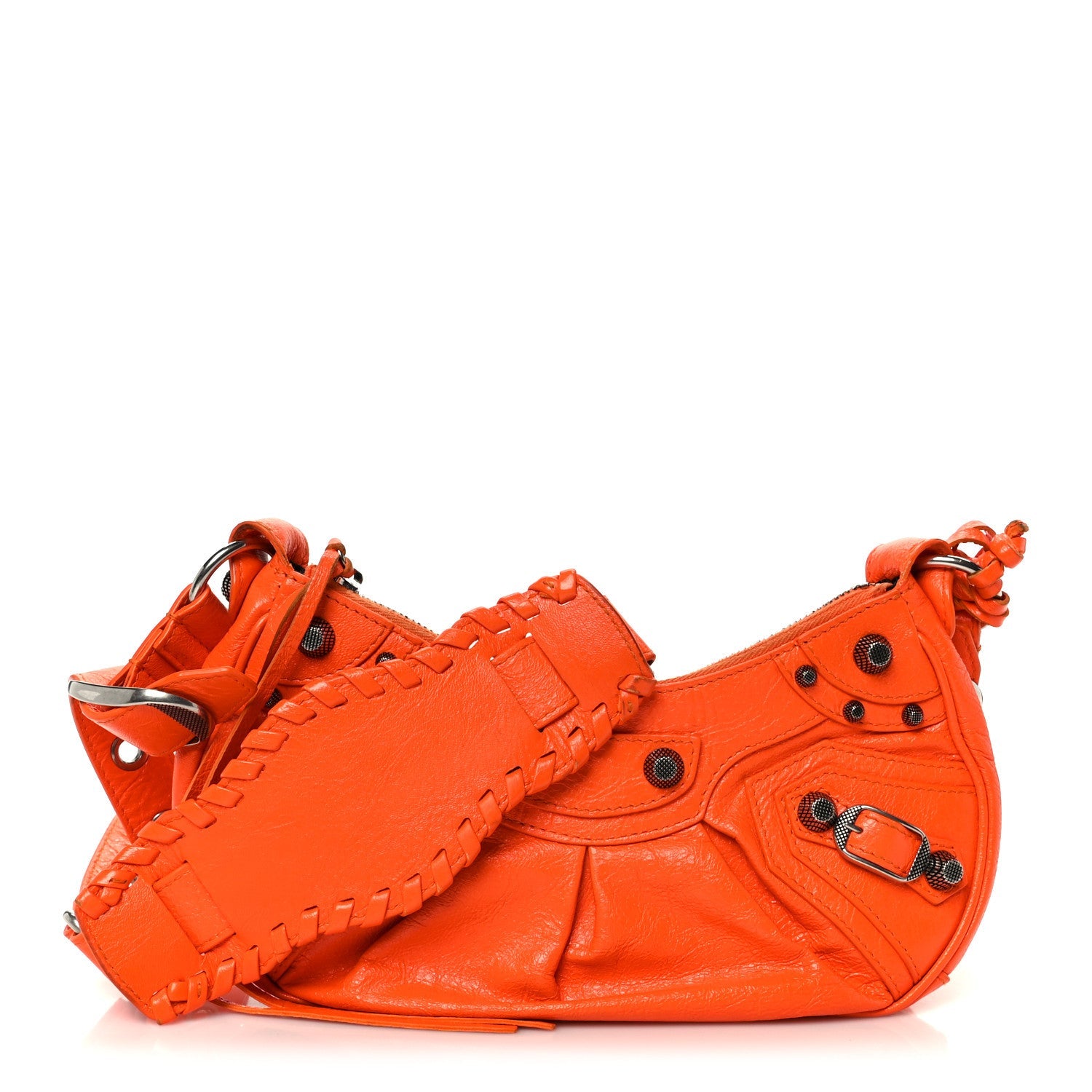 Balenciaga Agneau Arena Le Cagole Shoulder Bag XS Orange