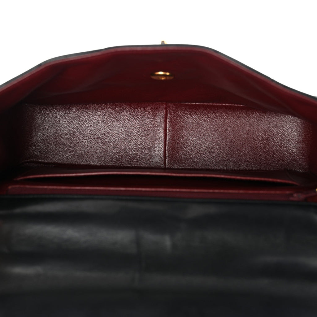 Chanel Lambskin Chevron Quilted Mini Kelly Flap Black