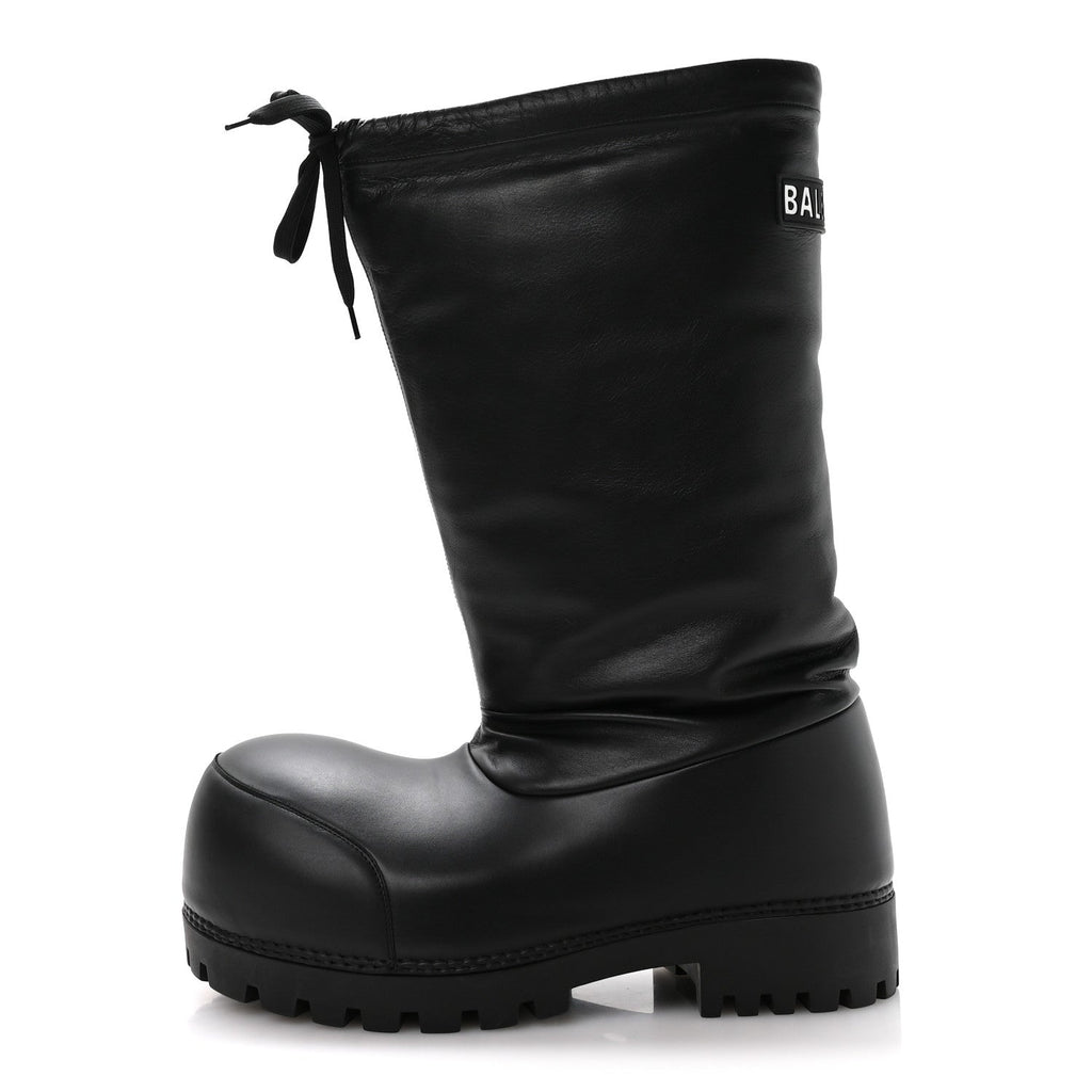 Balenciaga Shiny Super Soft Calfskin Mens Alaska High Boots 43-44 Black