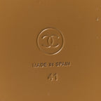 Chanel Suede Calfskin CC Loafers 41 Dark Beige