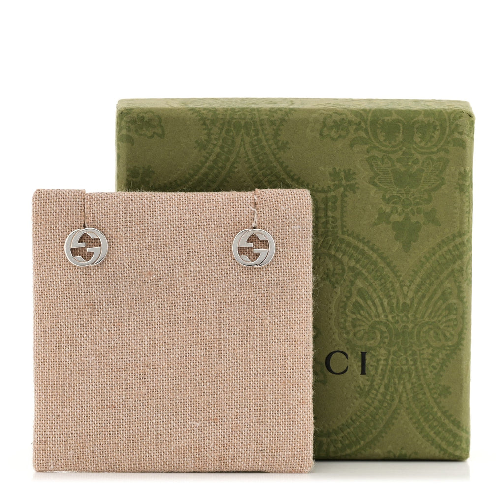 Gucci Sterling Silver Interlocking GG Stud Earrings