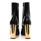 Saint Laurent Vitello Marilyn Auteuil 105 Ankle Zip Boots 37.5 Black