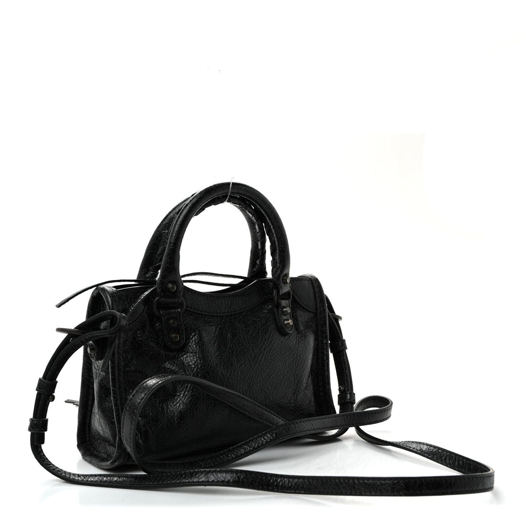 Balenciaga Agneau Arena Storico Classic Hardware Nano Le City Black