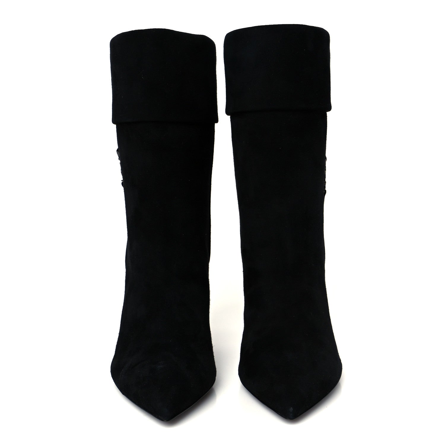 Saint Laurent Kid Scamosciato Niki 85 Wedge Booties 36 Black