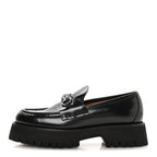 Gucci Cordovan Lux Womens Horsebit 45mm Platform Loafers 39.5 Black