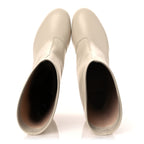 Fendi Vitello Karligraphy Logo FF Ankle Boots 35 White
