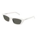 Saint Laurent Sunglasses Cat Eye Full Rim, White Frame and Grey Lens SL277011