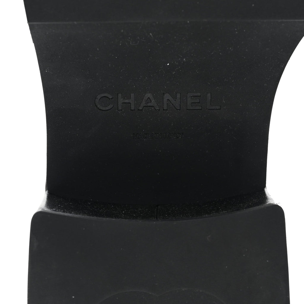Chanel Calfskin CC Platform Loafers 38 Black