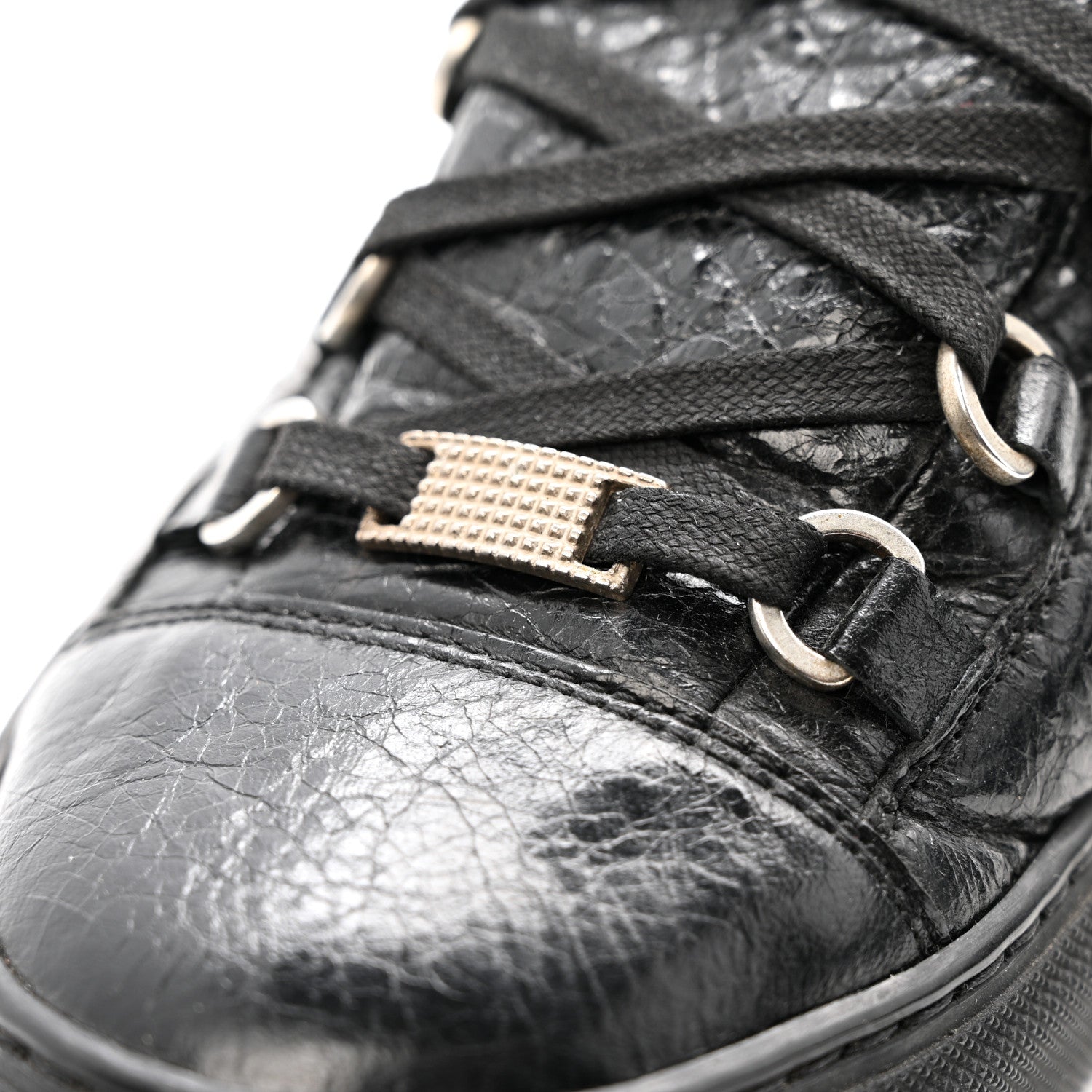 Balenciaga Agneau Arena Opaque Womens High Top Sneakers 41 Black
