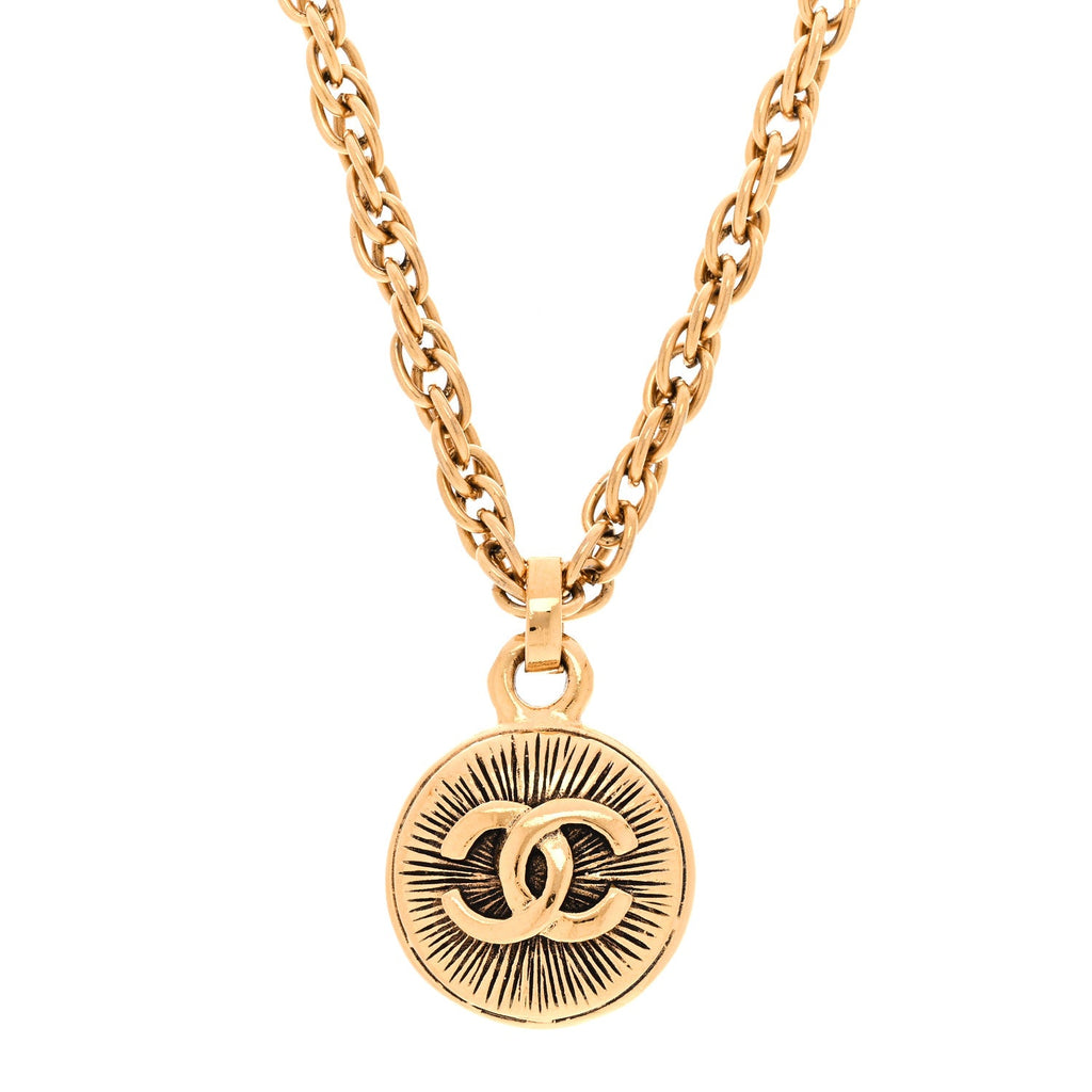 Chanel CC Pendant Necklace Gold