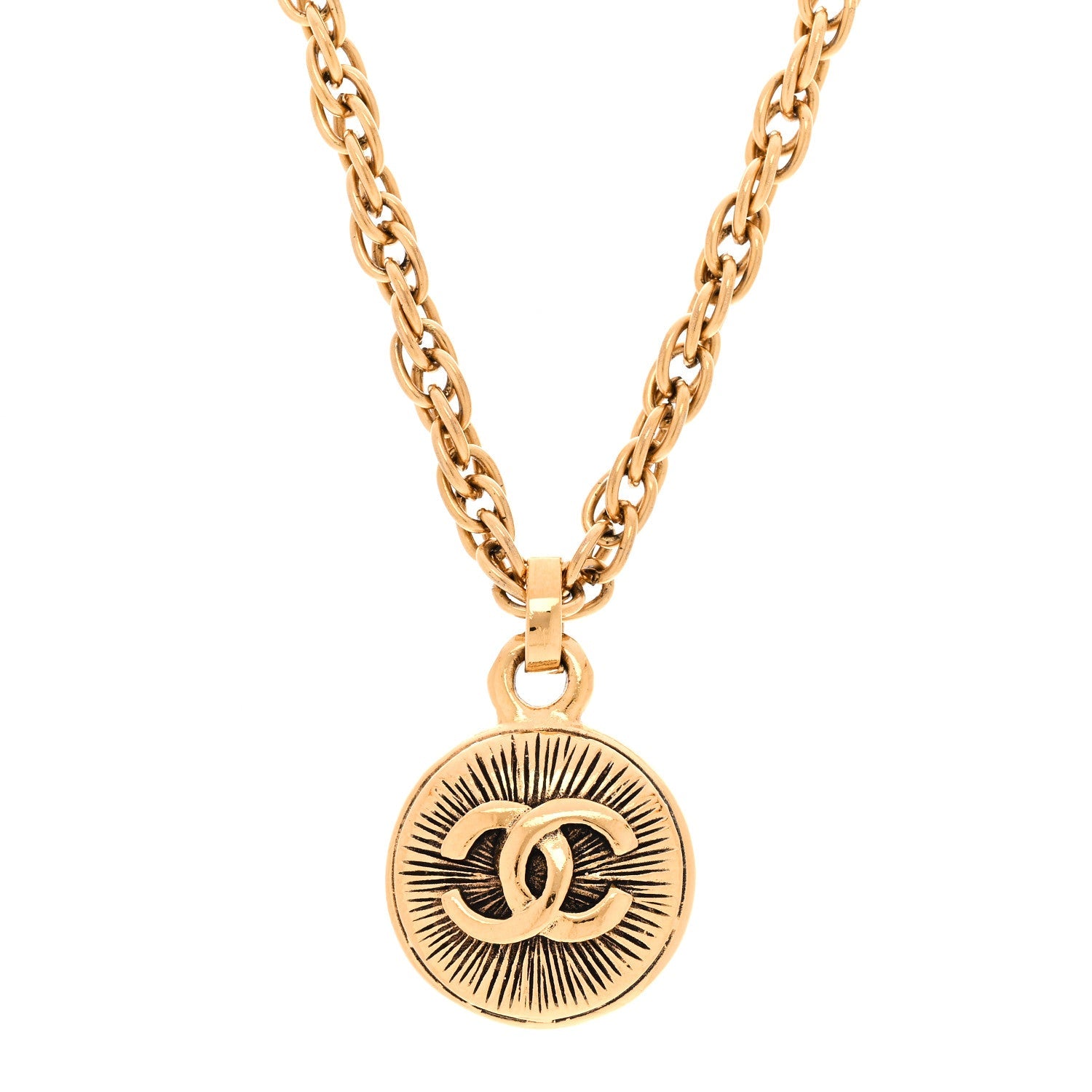 Chanel CC Pendant Necklace Gold