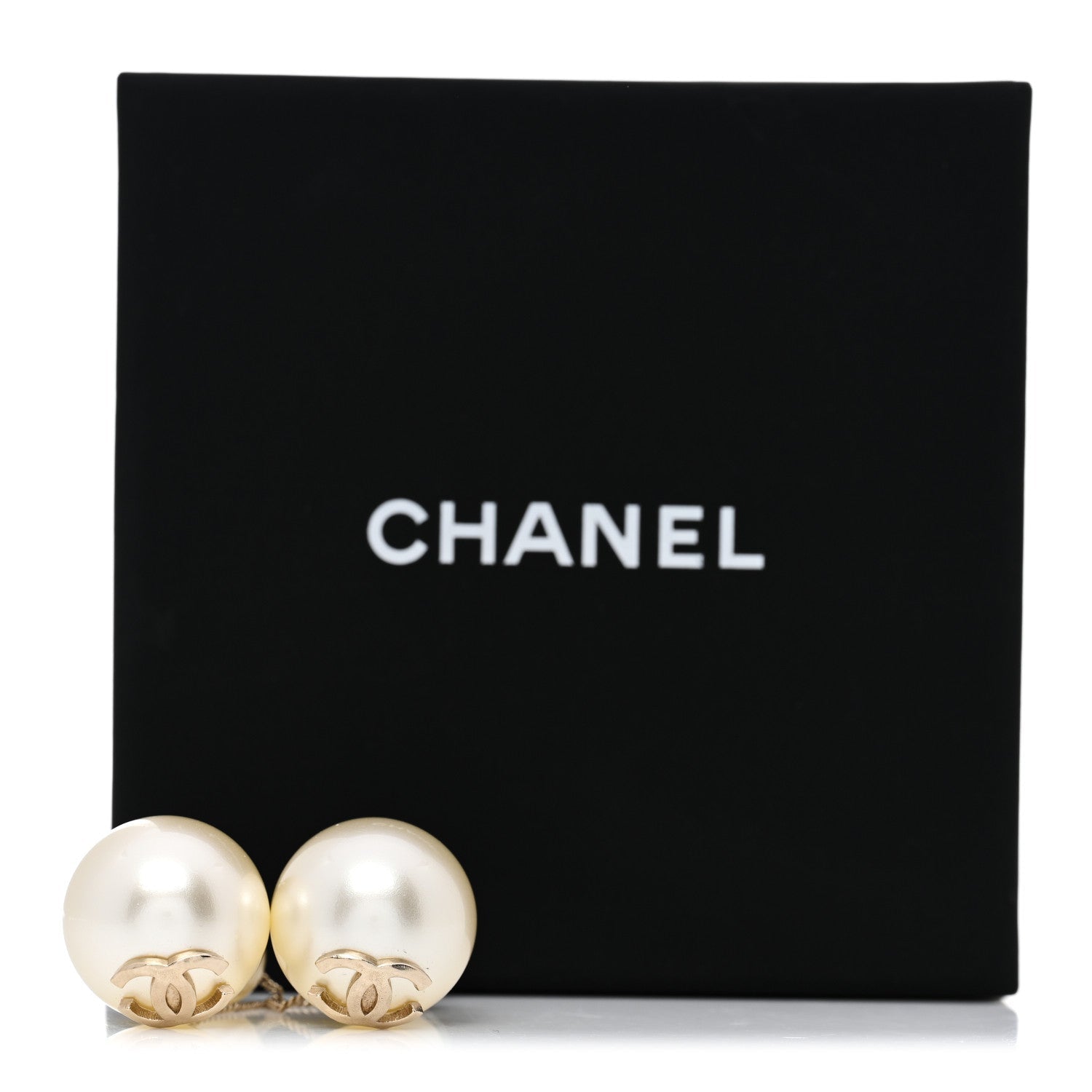 Chanel Pearl CC Drop Earrings Gold