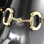 Gucci Rubber Horsebit Knee High Boots 38 Black