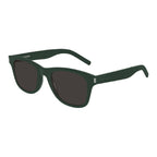 Saint Laurent Sunglasses Square Full Rim, Green Frame and Black Lens SL51BSLIM005