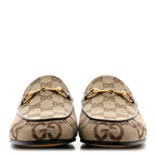 Gucci Monogram Jumbo GG Malaga Kid Horsebit Womens Jordaan Loafers 40 Camel Ebony New Acero Beige