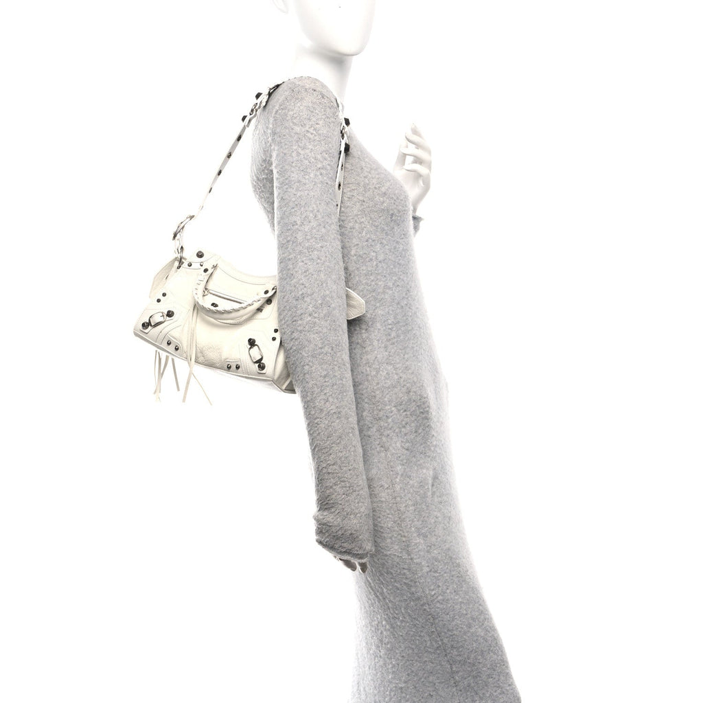 Balenciaga Agneau Arena Neo Cagole Handbag XS Optic White
