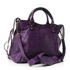 Balenciaga Agneau Classic Gold Hardware Velo Dark Violet