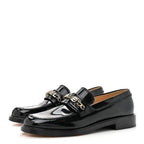Chanel Shiny Calfskin Logo Loafers 39 Black