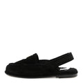 Chanel Suede Calfskin CC Slingback Loafers 39 Black