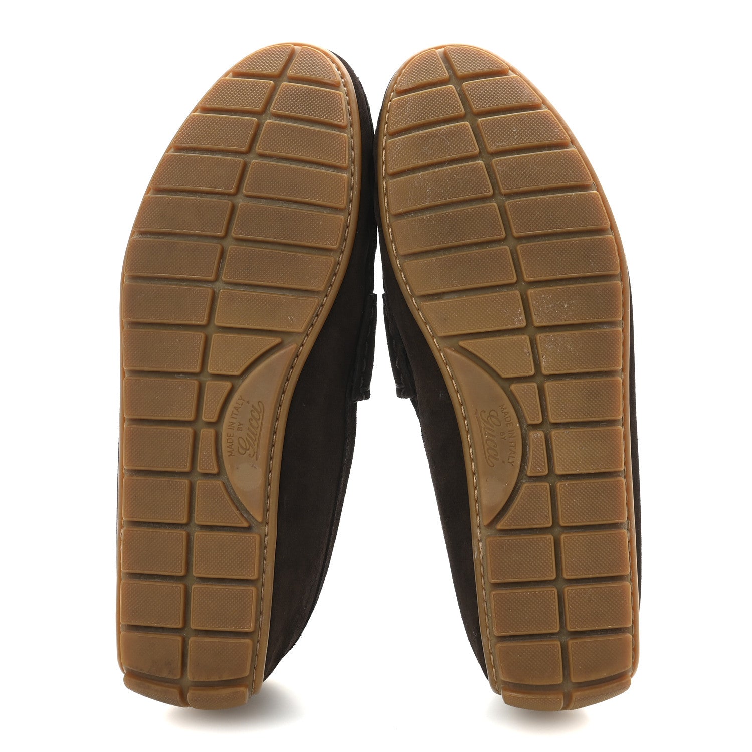Gucci Suede Mens InterLocking G Driver Loafers 8 Cocoa