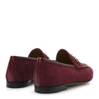 Gucci New Canvas GG Monogram Malaga Kid Horsebit Womens Jordaan Loafers 36.5 Rosso Ancora