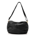 Loewe Lambskin Pleated Bracelet Pouch Shoulder Bag Black