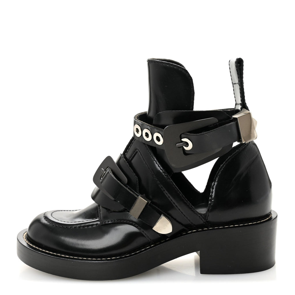 Balenciaga Brushed Calfskin Ceinture Ankle Boots 36.5 Black