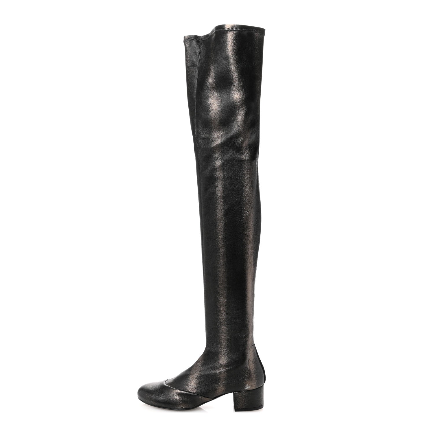 Chanel Metallic Lambskin Star Fantasy High Boots 36.5 Dark Grey