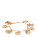 Chanel Metal Crystal Lucky Charms Bracelet Gold Pink