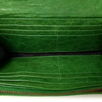 Balenciaga Agneau Classic Hardware Money Wallet Vert Poker