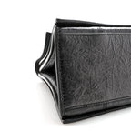 Balenciaga Metallic Crushed Calfskin Medium Crush Chain Bag Steel Grey