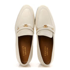 Gucci Lambskin Mens Interlocking G Loafers 8.5 Off White
