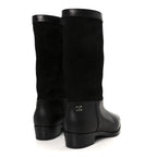 Chanel Suede Calfskin CC Short Boots 37.5 Black