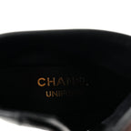 Chanel Stretch Lambskin Cap Toe CC Short Boots 35 Black