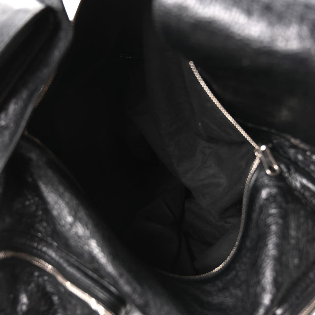 Balenciaga Agneau Arena Superbusy Large Sling Zip Shoulder Bag Black