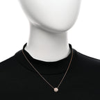 Christian Dior 18K Rose Gold Diamond Small Rose Couture Pave Pendant Necklace