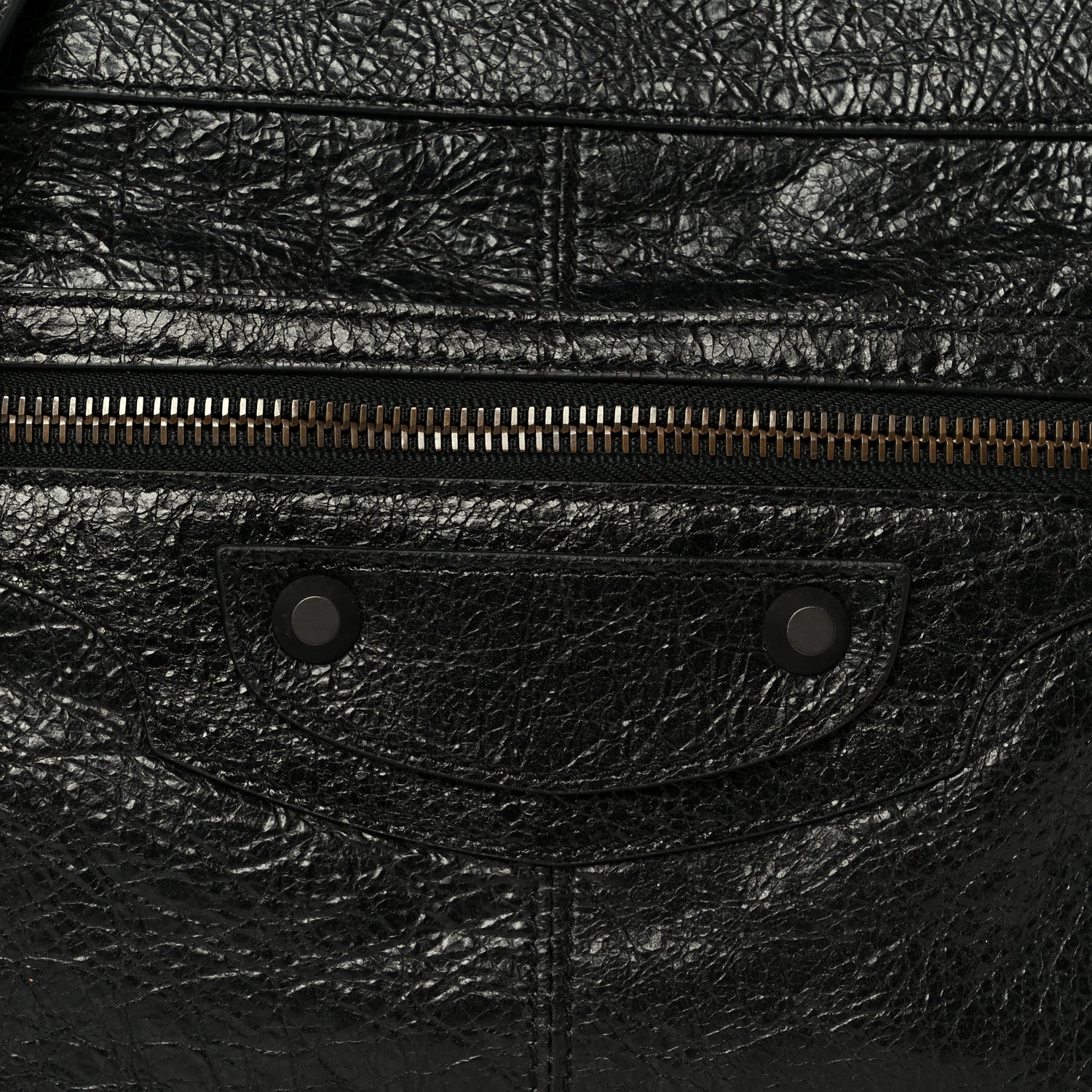Balenciaga Agneau Arena Storico Classic Hardware Small Le City Moto Black