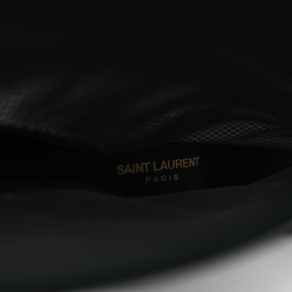 Saint Laurent Mesh Oxails Knee High Boots 40 Black