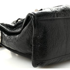 Balenciaga Agneau Arena Storico Silver Hardware Small Le City Black