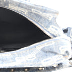 Balenciaga Denim BB Monogram Neo Cagole Handbag XS Blue