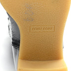 Miu Miu Crinkled Patent Calfskin Knee High Boots 37.5 Black
