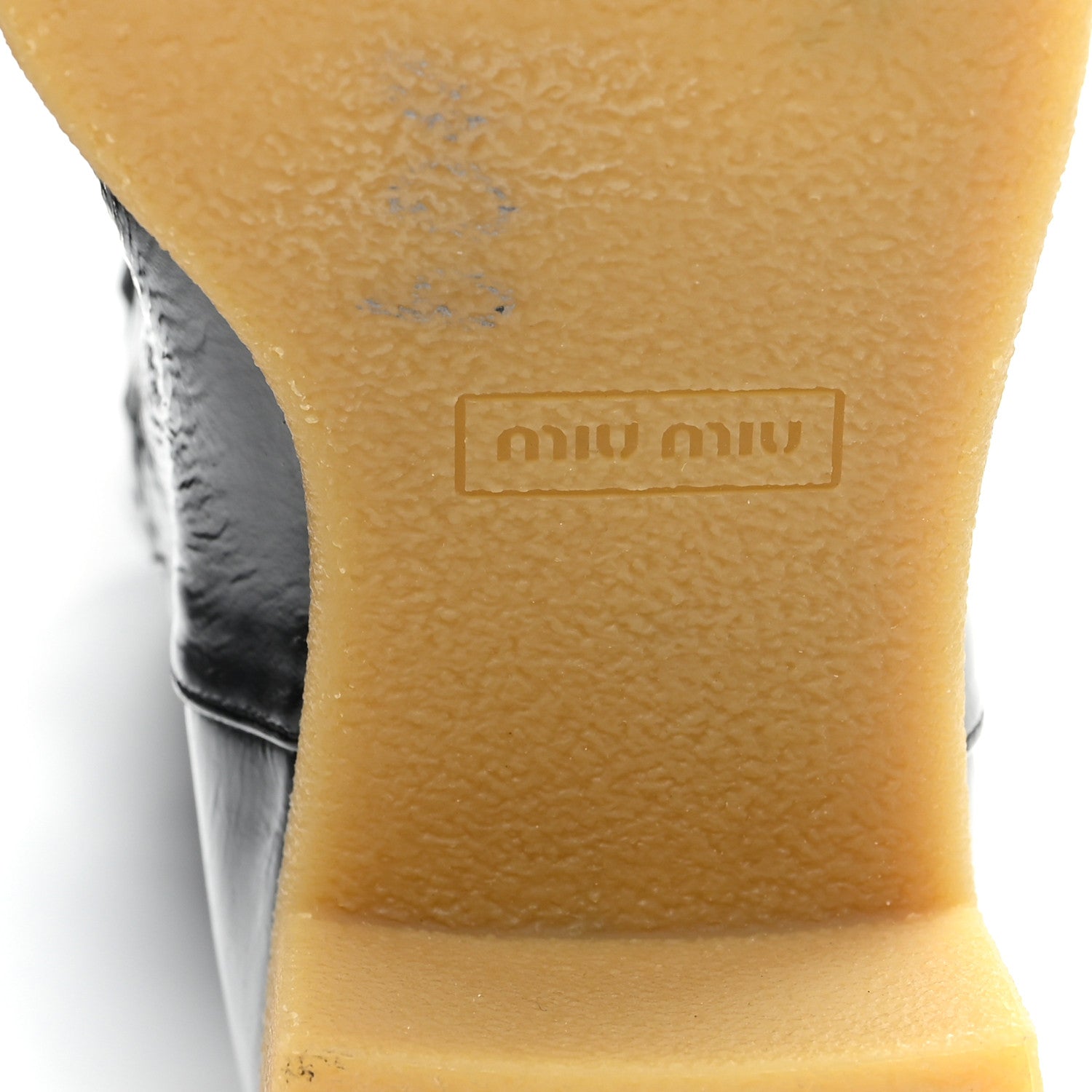 Miu Miu Crinkled Patent Calfskin Knee High Boots 37.5 Black