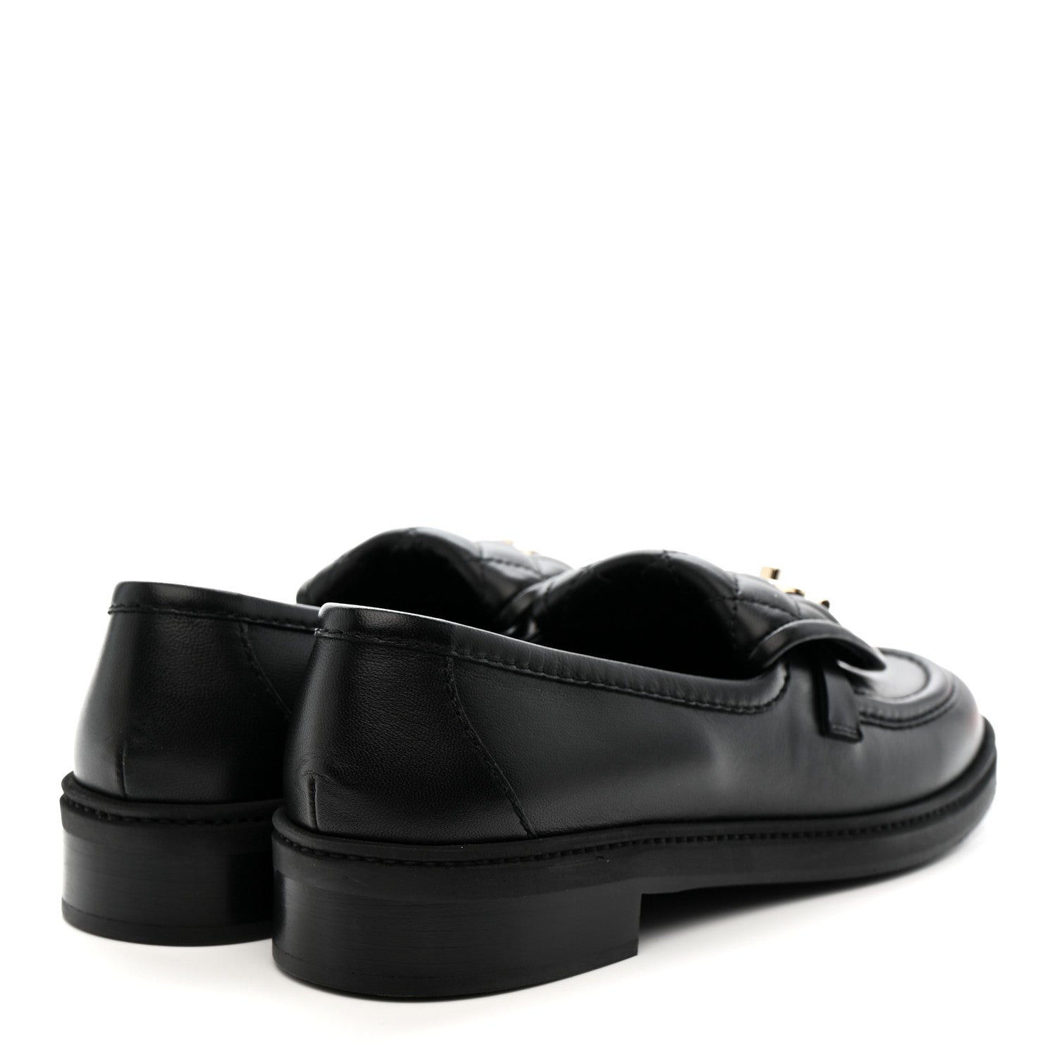 Chanel Lambskin Quilted CC Turnlock Loafers 39.5 Black