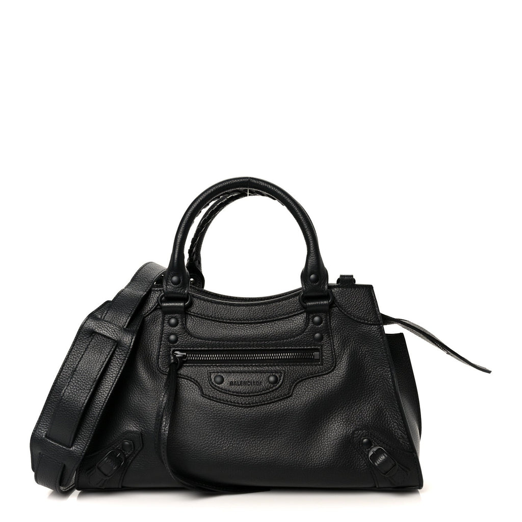Balenciaga Grained Calfskin Neo Classic Black Hardware S City Black