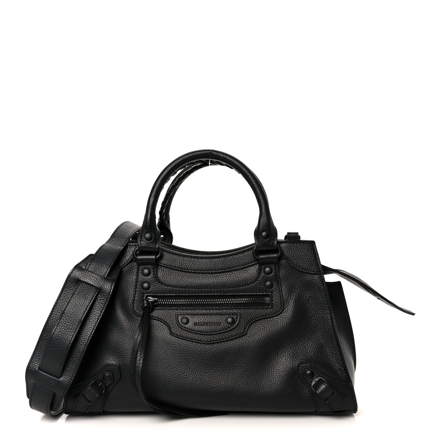 Balenciaga Grained Calfskin Neo Classic Black Hardware S City Black