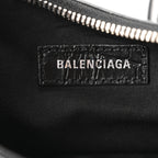 Balenciaga Extra Supple Calfskin Crystal Crocodile Embossed Le Cagole Shoulder Bag XS Black